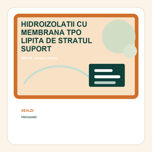 HIDROIZOLATII CU MEMBRANA TPO LIPITA DE STRATUL SUPORT