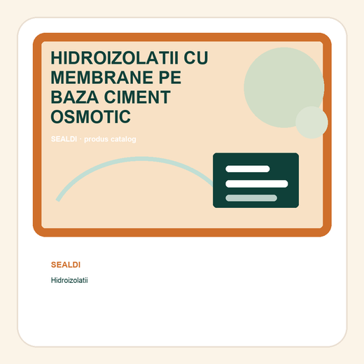 HIDROIZOLATII CU MEMBRANE PE BAZA CIMENT OSMOTIC