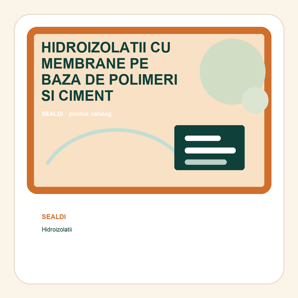 HIDROIZOLATII CU MEMBRANE PE BAZA DE POLIMERI SI CIMENT
