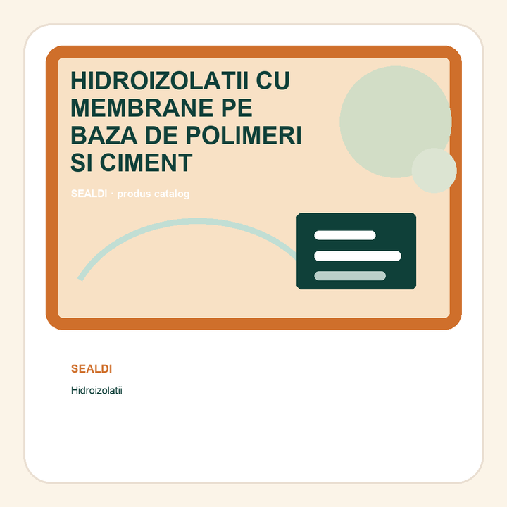 HIDROIZOLATII CU MEMBRANE PE BAZA DE POLIMERI SI CIMENT